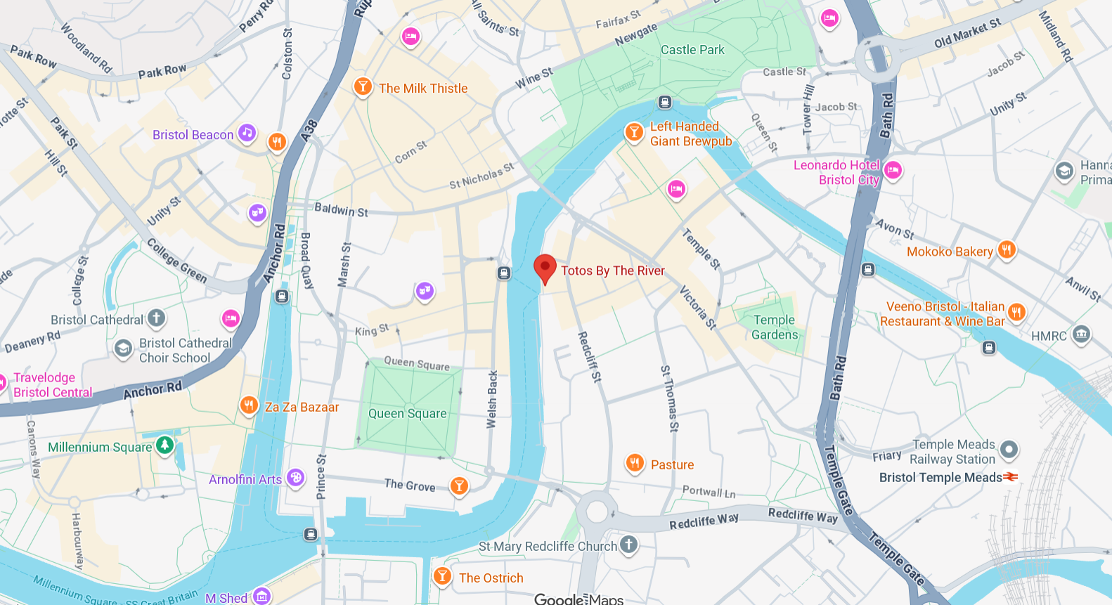 Map to Toto's By The River
